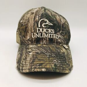 Ducks Unlimited RealTree Camouflage Hat Outdoor Cap StrapBack OSFM Camo Hunt Cap
